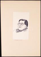 Szőnyi Jenő (1902-?): Sztojka László (1909-1986). Ceruza, papír, jelzett, 15×9 cm