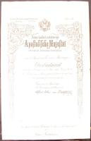 1909 k.u.k. főhadnagyi kinevezés / Decorative lutenant appointing warrant