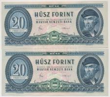 1980. 20Ft (2x) sorszámkövetők T:I-,II