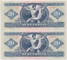 1980. 20Ft (2x) sorszámkövetők T:I-,II
