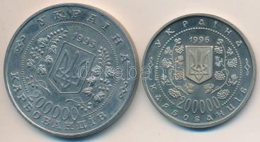 Ukrajna 1995. 200.000K Cu-Ni "ENSZ 50. évfordulója" + 1996. 200.000K Cu-Ni "Mykhailo Hrushevsky" T:BU,P Ukraine 1995. 200.000 Karbovantsiv Cu-Ni "50th Anniversary - United Nations" + 1996. 200.000 Karbovantsiv Cu-Ni "Mykhailo Hrushevsky" C:BU,P