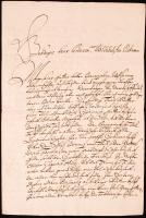 1689 Tersánszky György beregszászi úr német nyelvű levele hűbérurához Horeczky báróhoz / 1689 Letter in German from Beregszasz