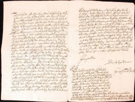 1689 Tersánszky György beregszászi úr német nyelvű levele hűbérurához Horeczky báróhoz / 1689 Letter...