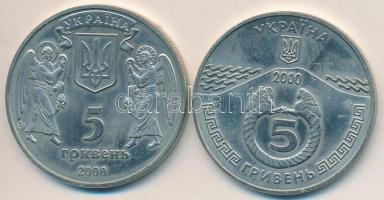 Ukrajna 2000. 5H Cu-Ni-Zn "Orosz Keresztény Párbeszéd" + 5H Cu-Ni-Zn "Kerch városának 2600. évfordulója T:BU Ukraine 2000. 5 Hryven Cu-Ni-Zn "Russian Conversion to Christianity" + 5 Hryven Cu-Ni-Zn "2600th Anniversary - City of Kerch's" C:BU