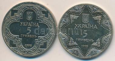 Ukrajna 1998. 5H Cu-Ni-Zn "Szent Mihály Székesegyház" + 5H Cu-Ni-Zn "Kijev-Pechersk Székesegyház" T:P Ukraine 1998. 5 Hryven Cu-Ni-Zn "St. Michaels Cathedral" + 5 Hryven Cu-Ni-Zn "Kiev-Pechersk Assumption Cathedral" C:P