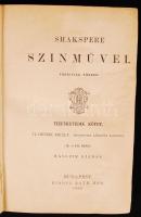 Shakspere (Shakespeare) minden munkái. 1–19. kötet. (6 kötetbe kötve.) (Teljes!) Fordítják többen. Pest, 1864–1878. Emich G. – Ráth Mór. Első kiadás! A II/6.,7.; IV/11.,12.; V/14.,15.,16. kötetek: Bp., 1879–1881. Ráth Mór. Második kiadás a többi kötet. Kiadói, a költő dombornyomású portréjával díszített, dúsan aranyozott egészvászon kötésben, Egységes, nagyon szép sorozat. (Néhány kötet lapjain foltok)