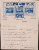 1927 Nagykanizsa Hotel fejléces levélpapír