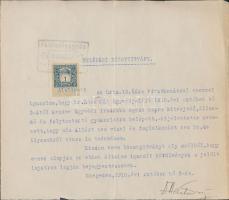 1890-1920 12 db okmány, illetékbélyegekkel