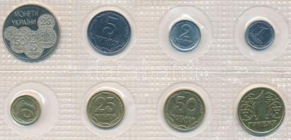 Ukrajna 1996. 1k-2H (8xklf) forgalmi sor laminált tokban T:1,P Ukraine 1996. 1 Kopiyka - 2 Hryvni (8xdiff) coin set in laminated foil packing C:UNC,P
