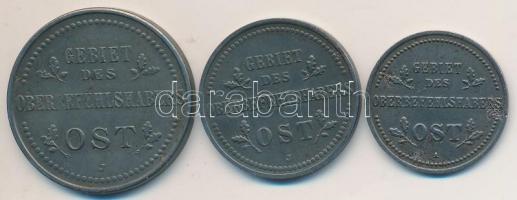 Német Birodalom / I.Világháború / Keleti Főparancsnokság 1916A 1k + 1916J 2k + 3k Fe T:2
German Empi...