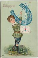 New Year floral Emb. litho