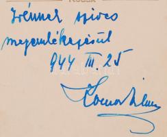 1944 Komor Vilmos (1895-1971) karmester aláírt fotója