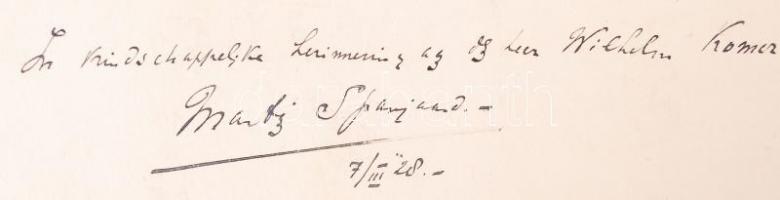 Martin Spanjaard (1892-1942) karmester dedikált fotója Komor Vilmos részére. Vajda M. Pál aláírt fot...