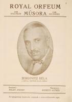 1928 A Royal orfeum decemberi műsora. Képes ismertető füzet. 32p