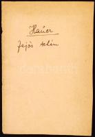 Hauer Géza: A fejős tehénről. Kolozsvár, 1901. Gámán J. 32p. Papírkötésben