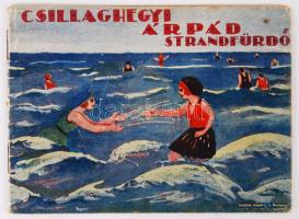 cca 1930 A Csillaghegyi Árpád strandfürdő 16 képet tartalmazó reklám füzete illusztrált borítóval.