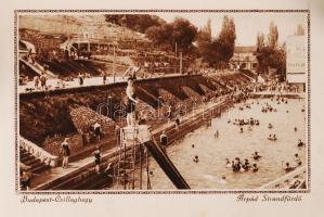 cca 1930 A Csillaghegyi Árpád strandfürdő 16 képet tartalmazó reklám füzete illusztrált borítóval