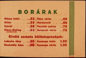 cca 1940 A gyöngyös visontai és domoszlói szőlőgazdaság bort hirdető reklámnyomtatványa