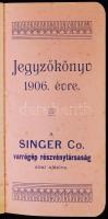 1906 Singer varrógép reklámos jegyzőkönyv (zsebnaptár)