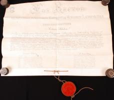 1898 Pergamen jogászi diploma szép állapotú viaszpecséttel / lawyers diplom