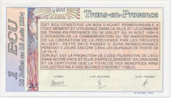 Franciaország / Trans-en-Provence 1994. 1E "Provence felszabadításának 50. évforduklója" T...