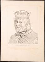 Olvashatatlan jelzéssel: Könyves Kálmán. Rézkarc, karton, foltos, 37×29 cm