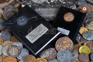 108db-os háború előtti lövész érem és plakett gyűjtemény, jelzett és ezüst darabokkal T:vegyes 108pcs of prewar shooting medal and plaque collection, with silver and marked pieces C:mixed