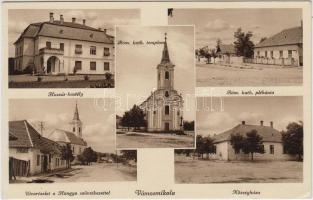 Vámosmikola, Huszár kastély, Hangya, Községháza, Római katolikus plébánia (EK)