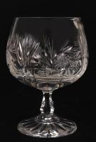 Jelzett kristály borospohár készlet, csiszolt, hibátlan, m:11 cm