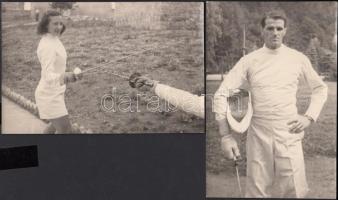 Olimpikon vívóink, 2 db fotó, 17x11 cm