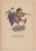 Grape harvest, boy, lizard, artist signed (EK)