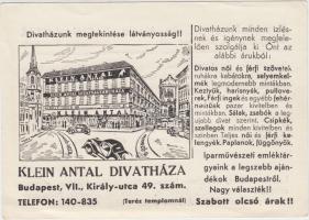 Budapest VII. Király utca 49. Klein Antal Divatháza, Teréz templom, autó, reklám (non PC) (fa)