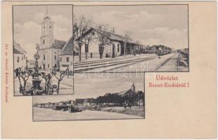 Szentendre, vasútállomás, kikötő, templom, kiadja Divald Károly