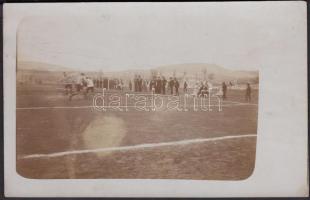1910 Tatabányai focimeccs, fotólap, 14x9 cm