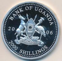 Uganda 2006. 2000Sh Ag "A labdarúgás halhatatlanjainak csarnoka - Spanyolország 2000-es évek/Fernando Hierro" T:PP Uganda 2006. 2000 Shilling Ag "Hall of Fame of football - Spain 2000's/Fernando Hierro" C:PP