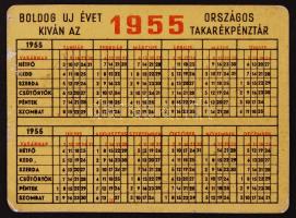 1955 OTP fém kártyanaptár
