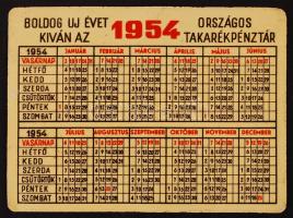 1954 OTP fém kártyanaptár