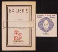 cca 1930-1950 2 db sorszámozott Ex libris
