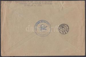 1944 Ajánlott levél katonai igazolással a hátoldalon ritka kék "KELETI ARCVONAL BAJTÁRSI SZÖVET...