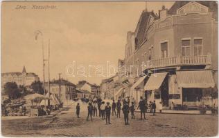 Léva, Kossuth tér, piac, cukrászda, kiadja Schulcz Ignácz / square, market place, confectionery