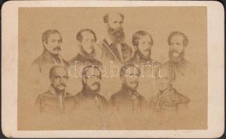 cca 1848 Az első magyar felelős kormány (Batthyány-kormány), keményhátú fotó, 6x10 cm