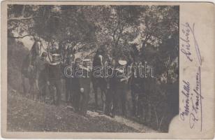 Pola, SMS Helgoland's Navy officers with horses photo (EK)