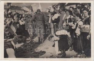Gyergyószentmiklós, bevonulás / entry of the Hungarian troops 'vissza' So. Stpl