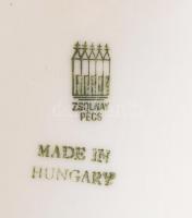 Zsolnay fekvő bölény, kézzel festett, jelzett, hibátlan, m:11 cm, h:20 cm