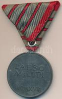 1918. "Laeso Militi" - Sebesültek Érme cink kitüntetés mellszalaggal, szign.: R. Placht T:...