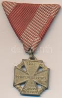 1916. "Károly-Csapatkereszt" cink kitüntetés kopott aranyozással és mellszalaggal T:3 Hungary 1916. "Karl Troop Cross" zinc decoration with ribbon C:F