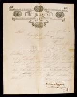 1877 Temesvár, Brüder Magyar Buchdruckerei díszes fejléces számla