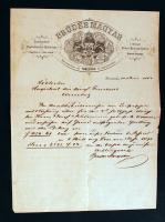 1882 Temesvár, Brüder Magyar Buchdruckerei díszes fejléces számla