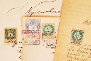 1891-1940 Vegyes okmányok (adásvételi szerződés, kérvény, nyugta és törlési engedély, nyilatkozat) s...