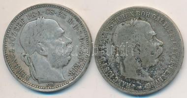 1895. 1K Ag "Ferenc József" + Ausztria 1893. 1K Ag "Ferenc József" T:2-,3